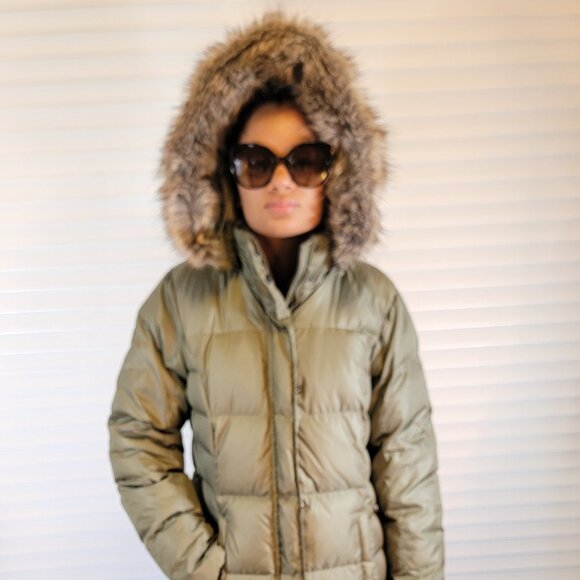 NEW EDDIE BAUER 650 FILL 80% GOOSE DOWN LODGE PARKA LONG COAT HOODED - Picture 1 of 8
